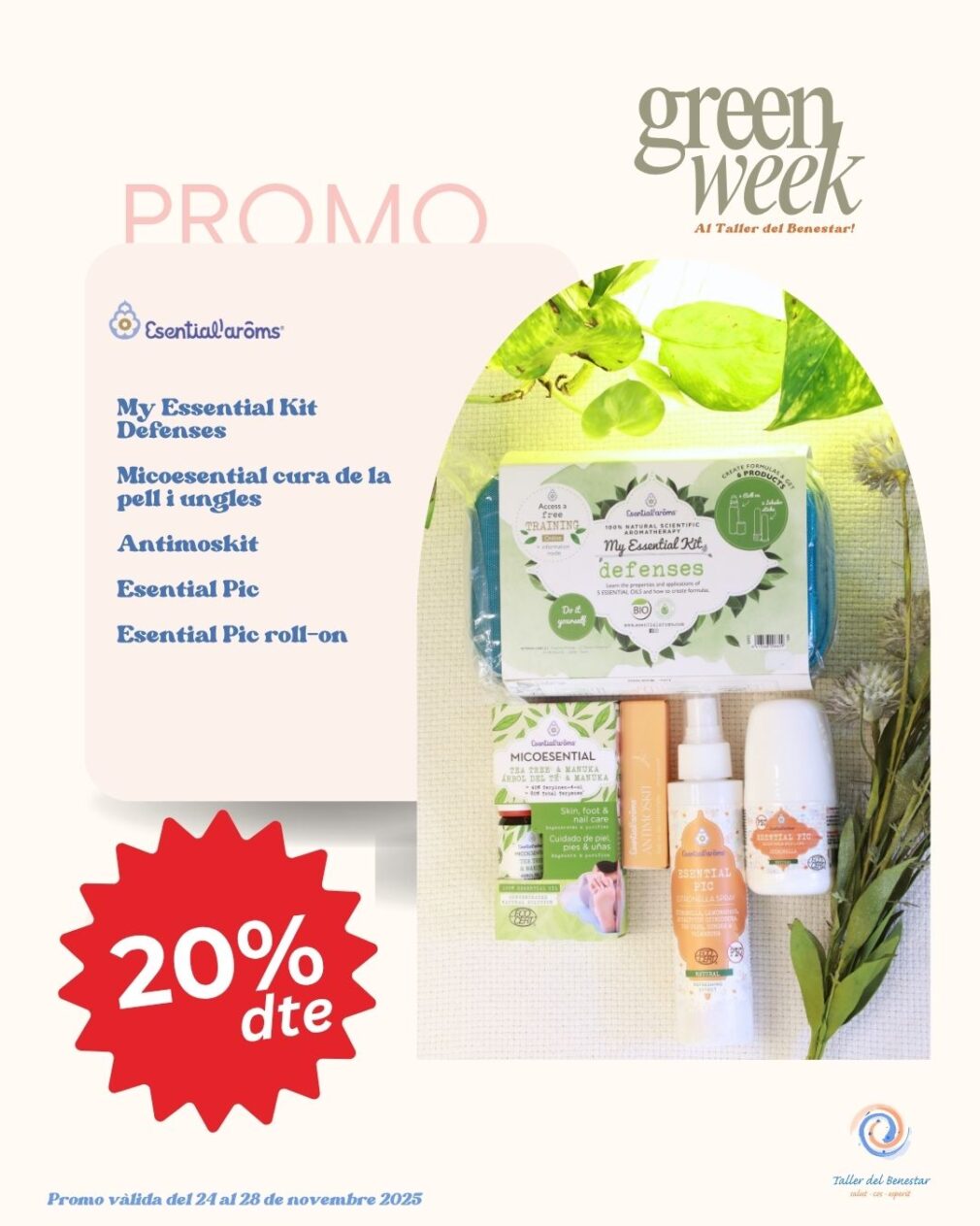 Pack 7 Esential Aroms Green Week 20% dte